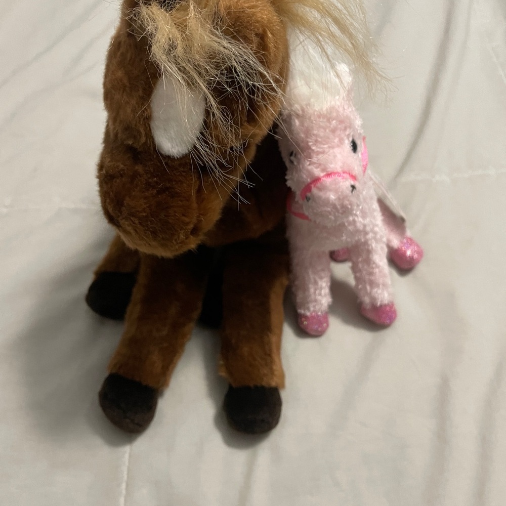 Douglas Plush Horse Toy Set - Brown & Pink - Picture 3 of 4